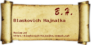 Blaskovich Hajnalka névjegykártya